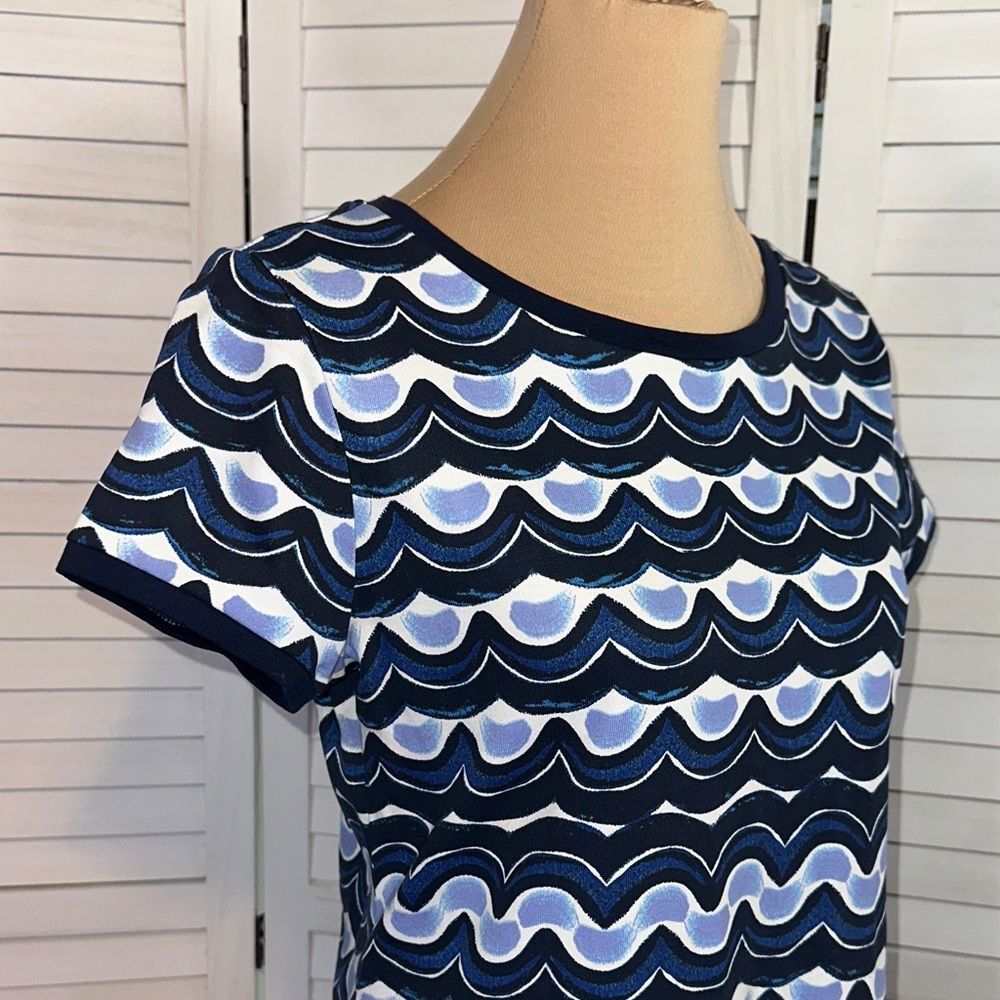 Tommy Bahama Navy Wave Print T-Shirt Dress Size SP NWOT - Picture 5 of 12